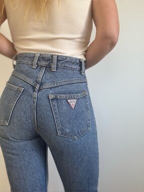 Vintage Guess? by Georges Marciano 90s high rise tapered leg blue jeans